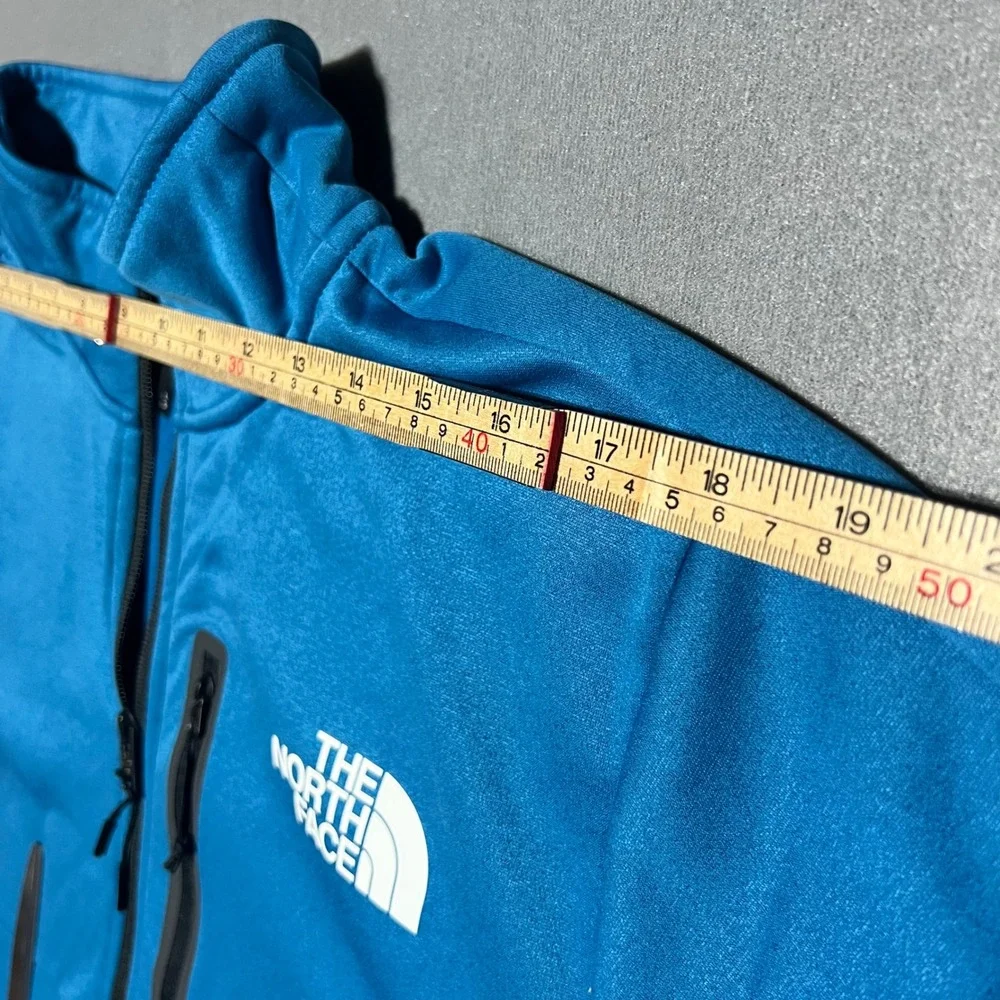 The North Face Mens Blue 1/4 Zip Pullover Fleece Jacket Large Chest Pocket